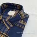 Navy plaid shirt for men long sleeve